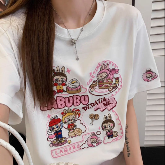 T01　ラブブ刺繍Ｔシャツ